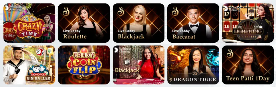 Jeux en direct au Arlequin Casino