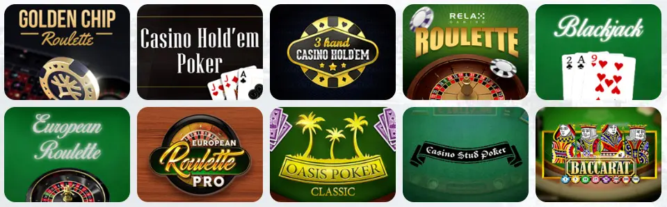 Jeux de table au ARLEQUIN CASINO