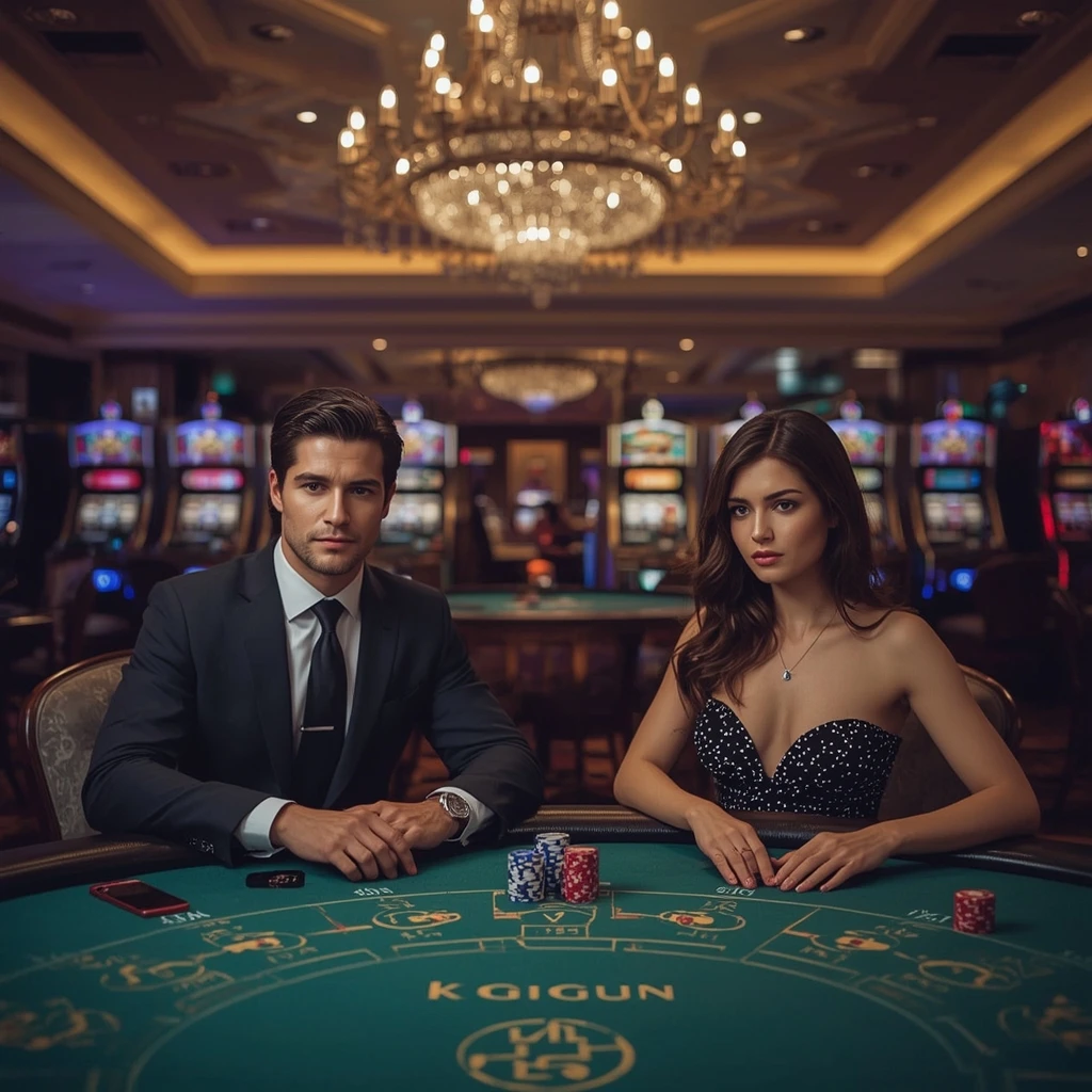 Deux joueurs de poker dans un ARLEQUIN CASINO